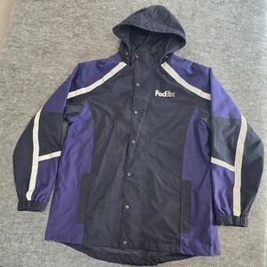 FedEx Stan Herman VF Imagewear Hooded Reflective Rain Jacket Coat Size XL Liner